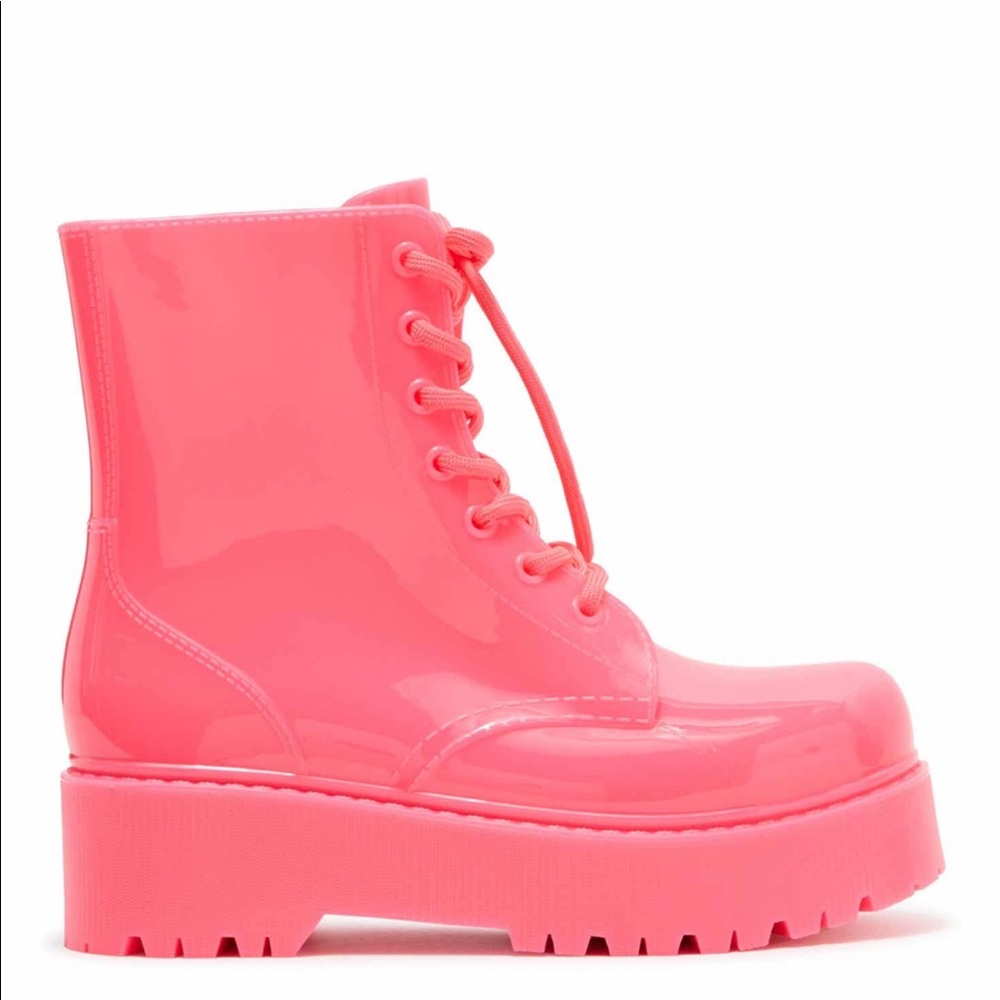 Jeffrey Campbell Pink Platform Rain Boot